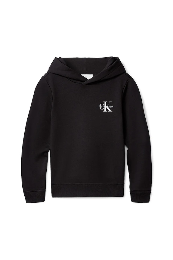 Calvin Klein Jeans hanorac de bumbac pentru copii IU0IU00712.9BYA negru AW25