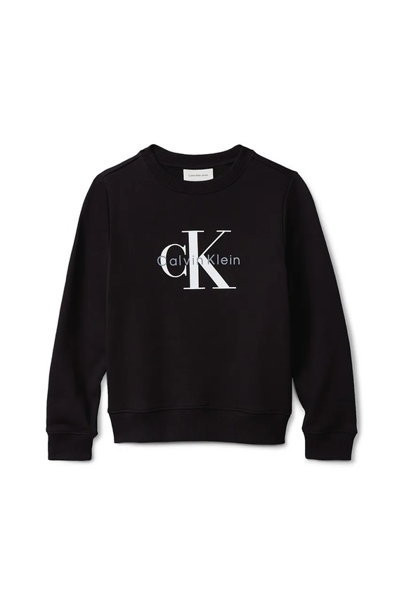 Dječja pamučna dukserica Calvin Klein Jeans IU0IU00714.9BYA crna AW25