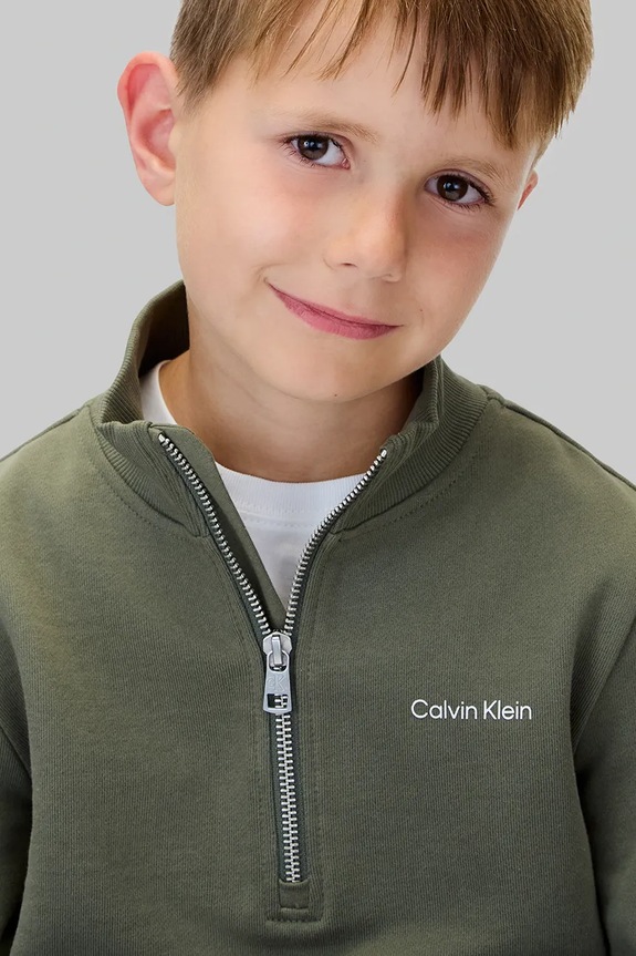 Calvin Klein Jeans gyerek melegítőfelső pamutból IU0IU00721.9BYA zöld