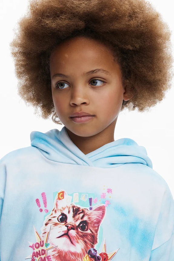 Desigual bluza bawełniana dziecięca 25WGSK02 niebieski