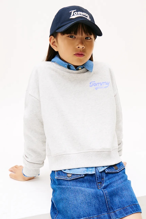 Dievča Detská mikina Tommy Hilfiger KG0KG08779.128.176.9BYA sivá