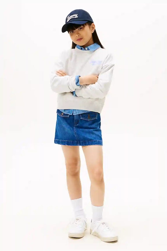 Detská mikina Tommy Hilfiger sivá KG0KG08779.128.176.9BYA