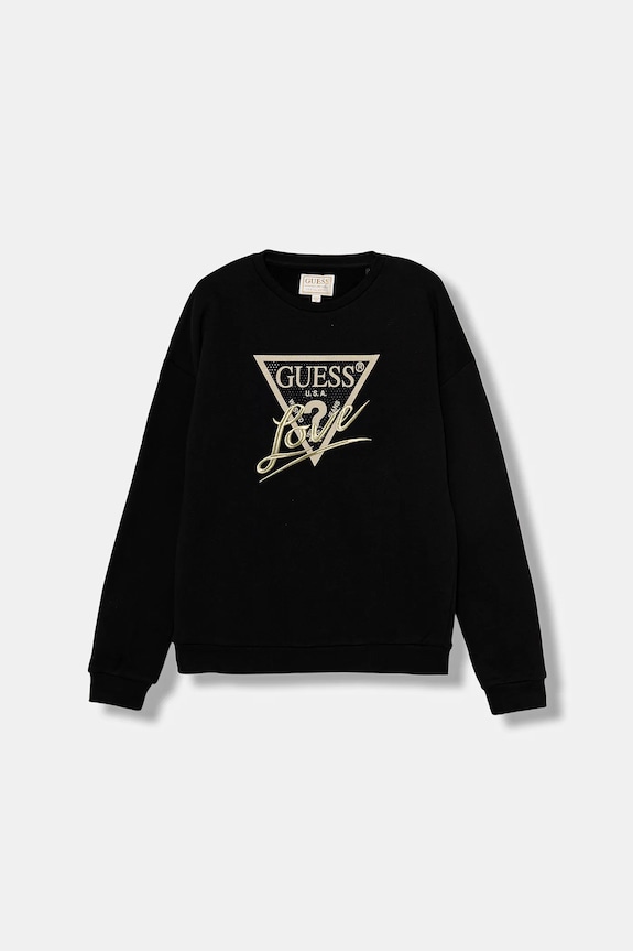 Guess bluza bawełniana dziecięca aplikacja czarny J5BQ04.KAV34.9BYA