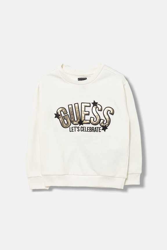 Παιδική βαμβακερή μπλούζα Guess χωρίς κουκούλα μπεζ K5BQ01.KAX74.9BYA