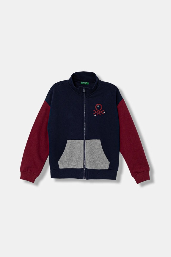 United Colors of Benetton hanorac de bumbac pentru copii imprimeu bleumarin 3J68C505D.G.seasonal