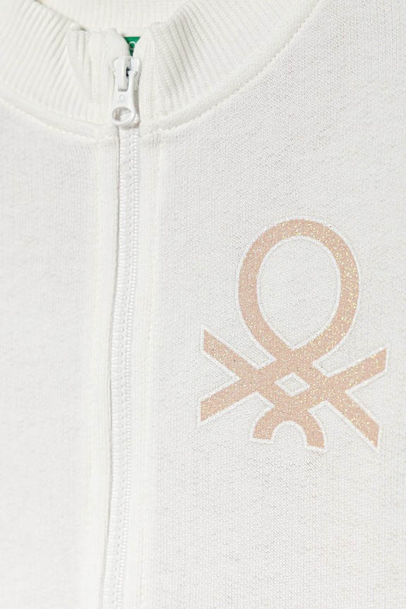 Djevojčice Dječja pamučna dukserica United Colors of Benetton 3J70G503U.P.seasonal bijela