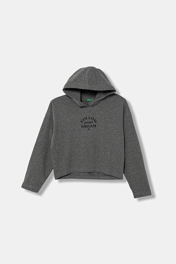 Detská bavlnená mikina United Colors of Benetton bavlna sivá 3NBMC2053.G.seasonal