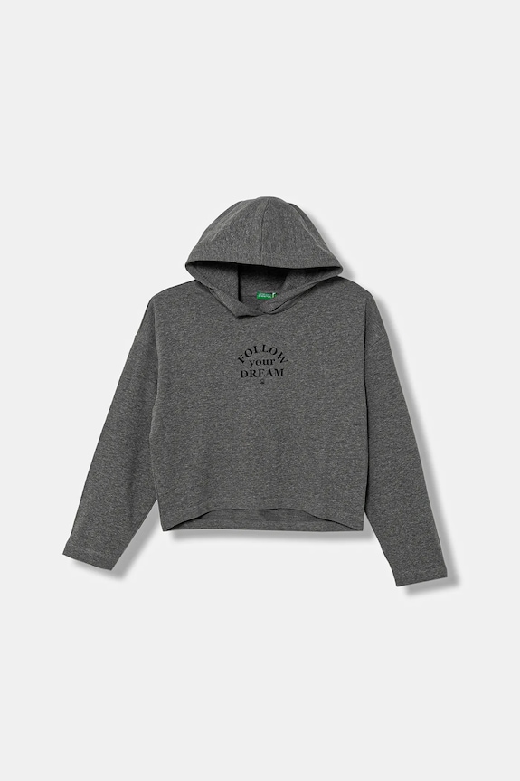 Detská bavlnená mikina United Colors of Benetton bavlna sivá 3NBMC2053.G.seasonal