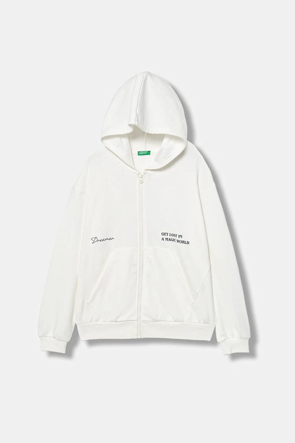 Dječja dukserica United Colors of Benetton 32N4C505I.G.seasonal bijela AW25