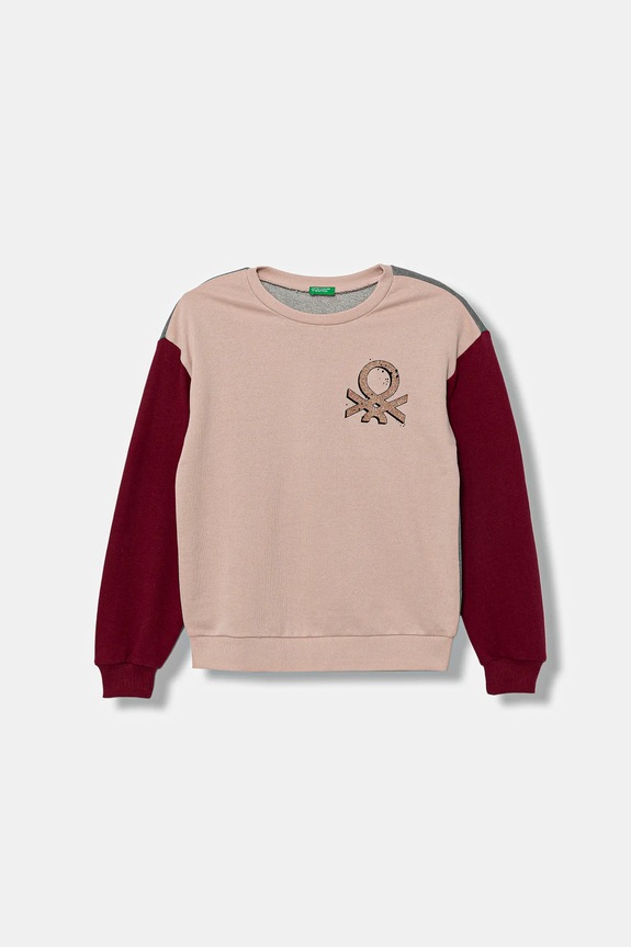 United Colors of Benetton hanorac de bumbac pentru copii print roz 3J68C10Q0.G.seasonal