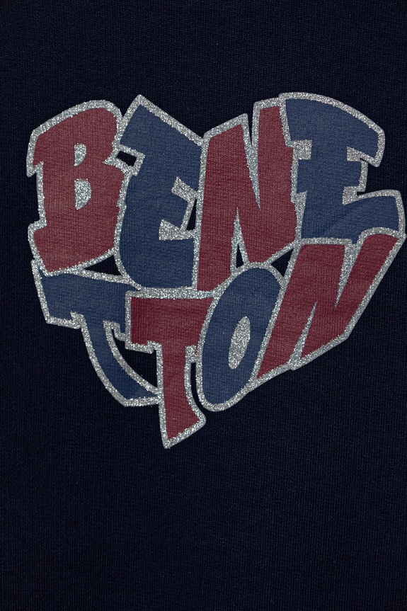 Djevojčice Dječja pamučna dukserica United Colors of Benetton 3J68C10Q0.G.seasonal mornarsko plava