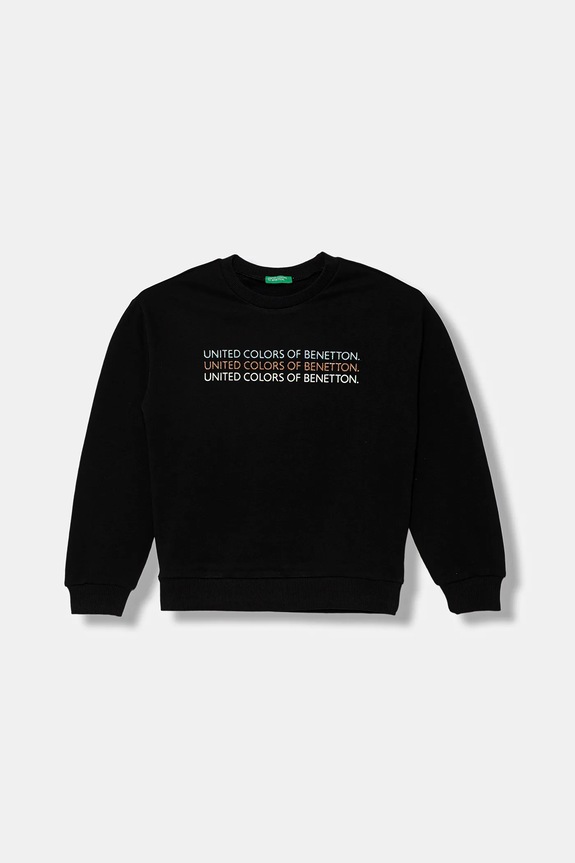 Otroški bombažen pulover United Colors of Benetton Potisk črna 3J68C10Q0.G.seasonal