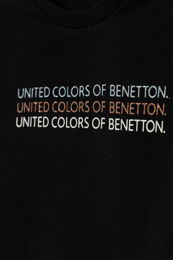 Deklice Otroški bombažen pulover United Colors of Benetton 3J68C10Q0.G.seasonal črna
