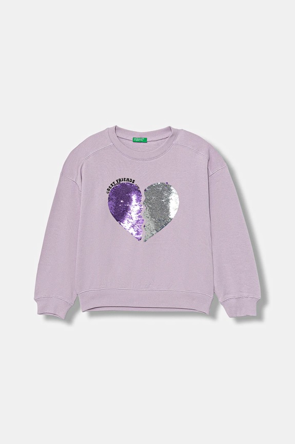 Dječja pamučna dukserica United Colors of Benetton pamuk ljubičasta 3J68C10QI.G.seasonal