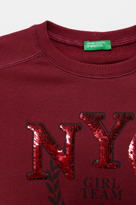 Κοριτσίστικα Παιδική βαμβακερή μπλούζα United Colors of Benetton 3J68C10QI.G.seasonal μπορντό