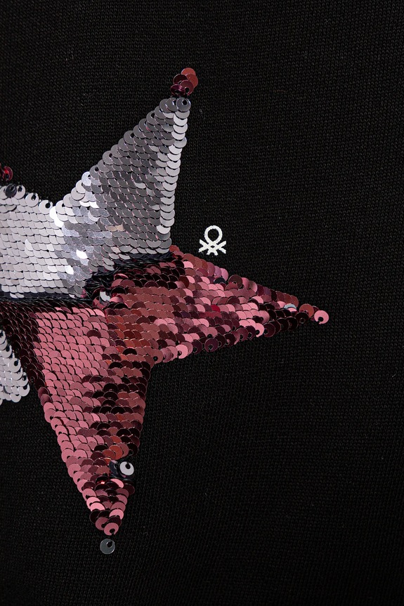 Djevojčice Dječja pamučna dukserica United Colors of Benetton 3J68C10QI.G.seasonal crna