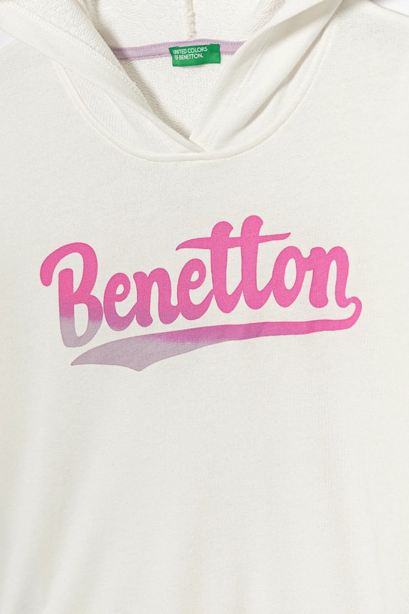 Fete United Colors of Benetton hanorac de bumbac pentru copii 3J68C204W.G.seasonal alb