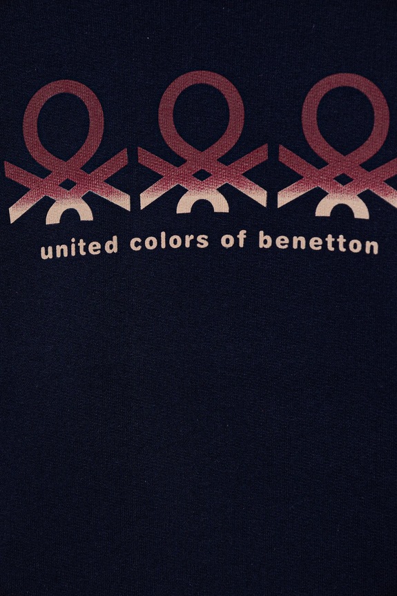Djevojčice Dječja pamučna dukserica United Colors of Benetton 3J68C204W.G.seasonal mornarsko plava