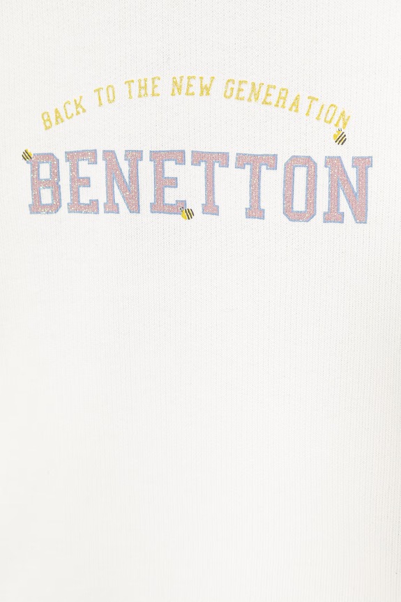 Fete United Colors of Benetton hanorac pentru copii din bumbac 3J70G10JR.P.seasonal alb