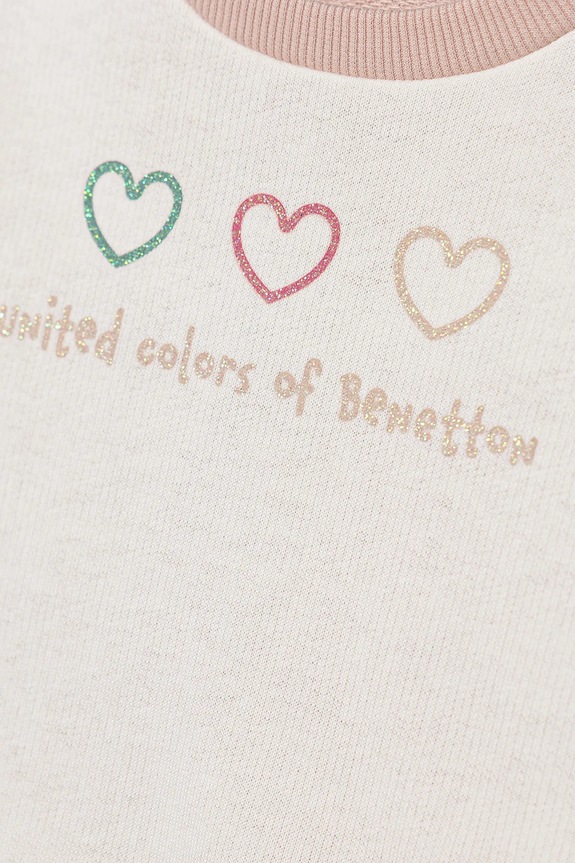 DÍVKA Bavlněná mikina United Colors of Benetton 3J70G10JR.P.seasonal bílá