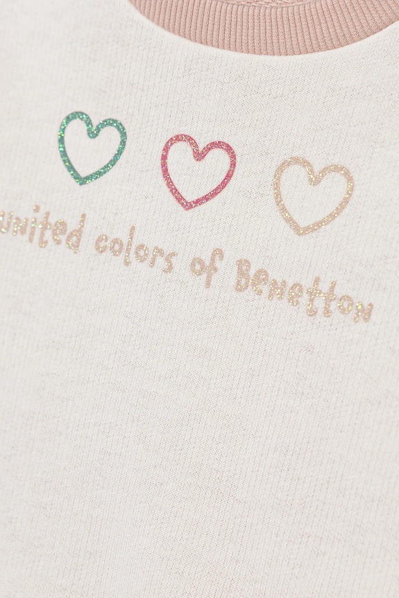 DÍVKA Bavlněná mikina United Colors of Benetton 3J70G10JR.P.seasonal bílá