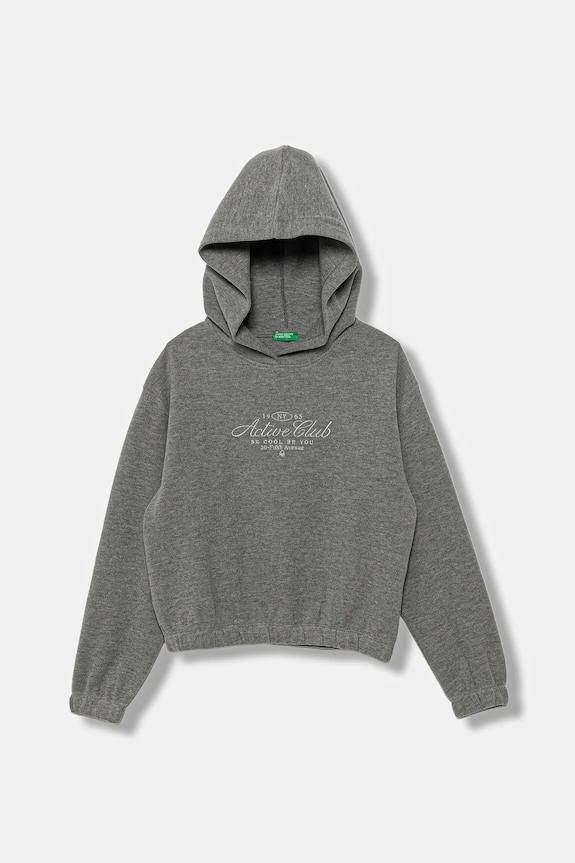 Detská mikina United Colors of Benetton s kapucňou sivá 3UODC204X.G.seasonal