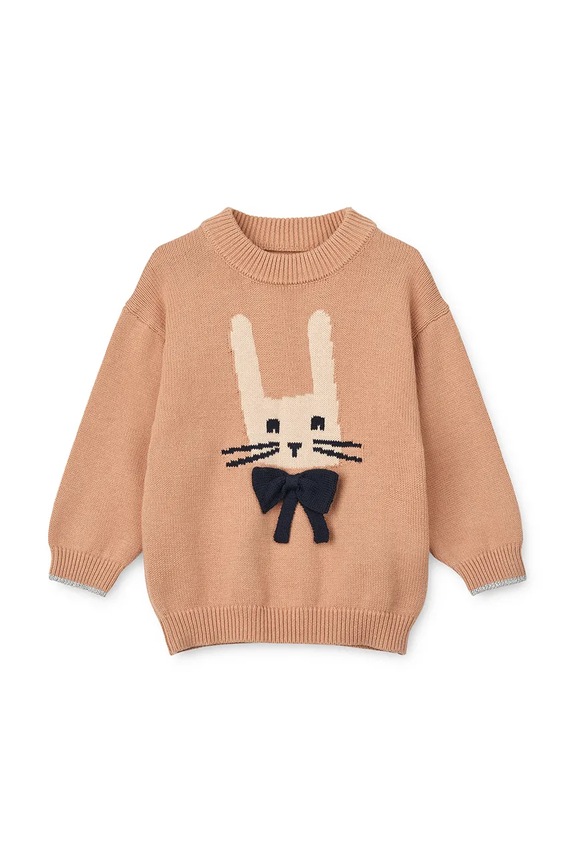 Liewood sweter dziecięcy Orlane Embroidery Knit Jumper LW20077.G.9BYA różowy AW25