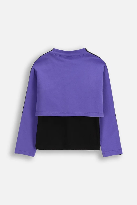 Βαμβακερή παιδική μπλούζα Coccodrillo ZC5143901RGJ μωβ AW25