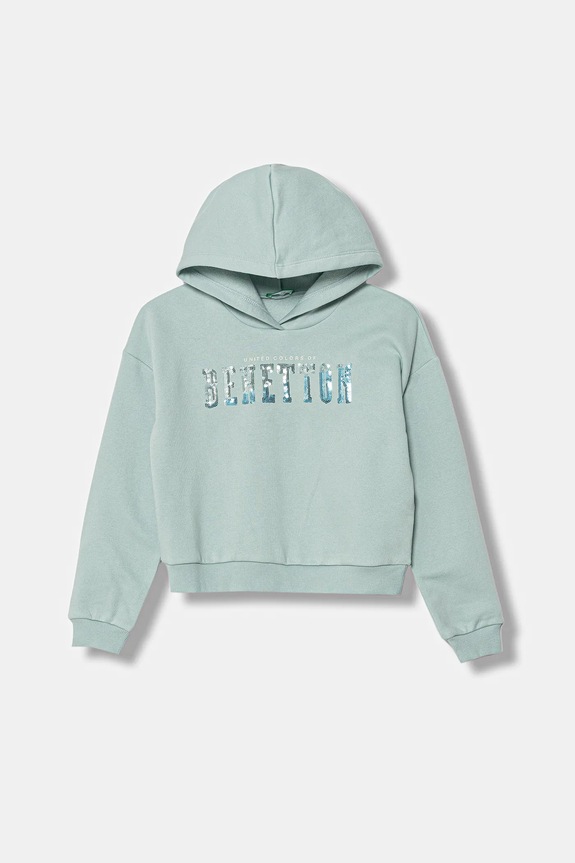 Detská mikina United Colors of Benetton nášivka tyrkysová 39M2C205E.G.Seasonal