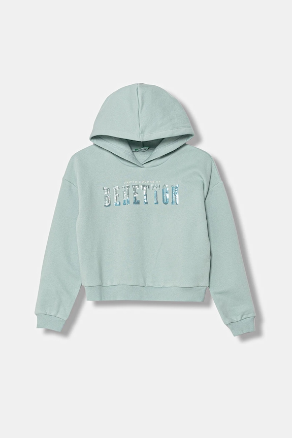 Detská mikina United Colors of Benetton nášivka tyrkysová 39M2C205E.G.Seasonal