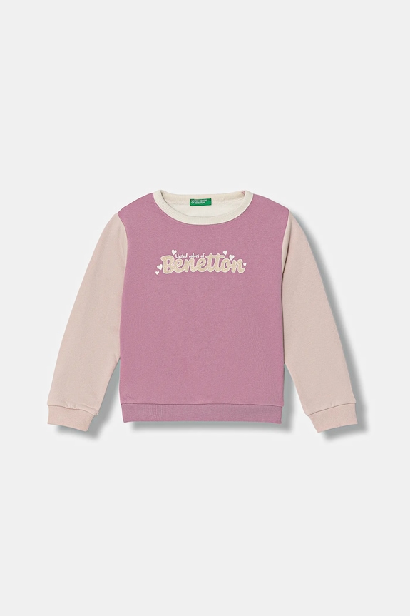 Dětská mikina United Colors of Benetton bez kapuce růžová 39M2G10KY.P.Seasonal