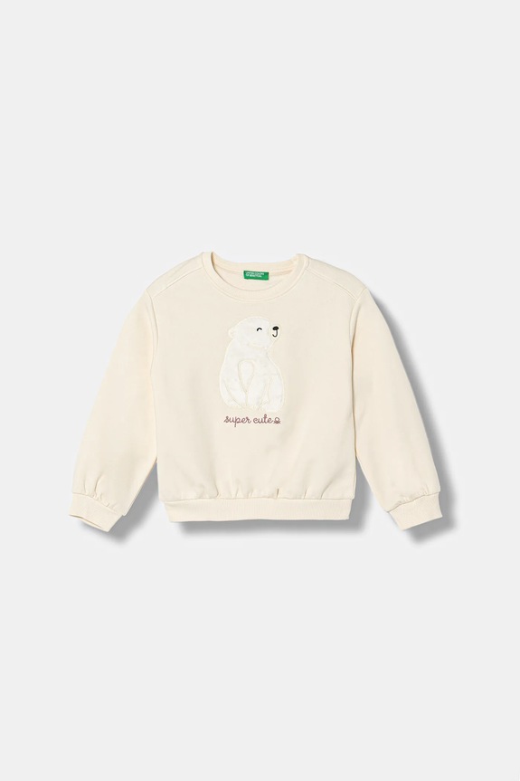 Дитяча кофта United Colors of Benetton без капюшона бежевий 39M2G10LC.P.Seasonal