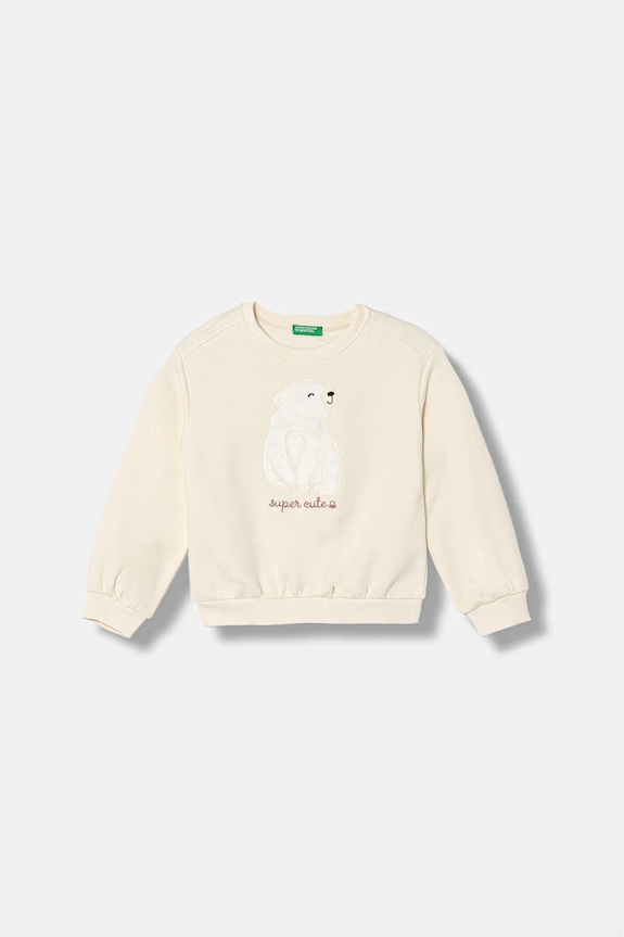 Дитяча кофта United Colors of Benetton без капюшона бежевий 39M2G10LC.P.Seasonal