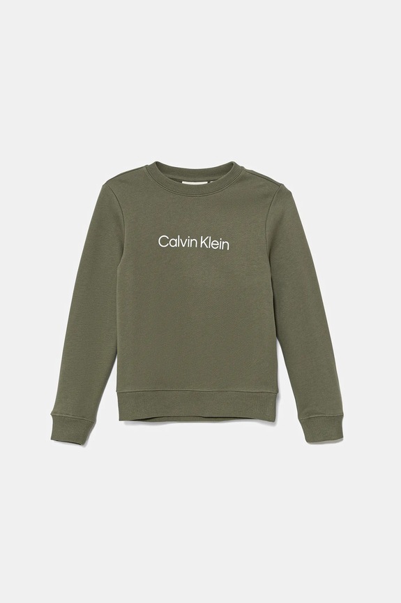 Calvin Klein Jeans bluza bawełniana dziecięca IU0IU00680.9BYA zielony AW25