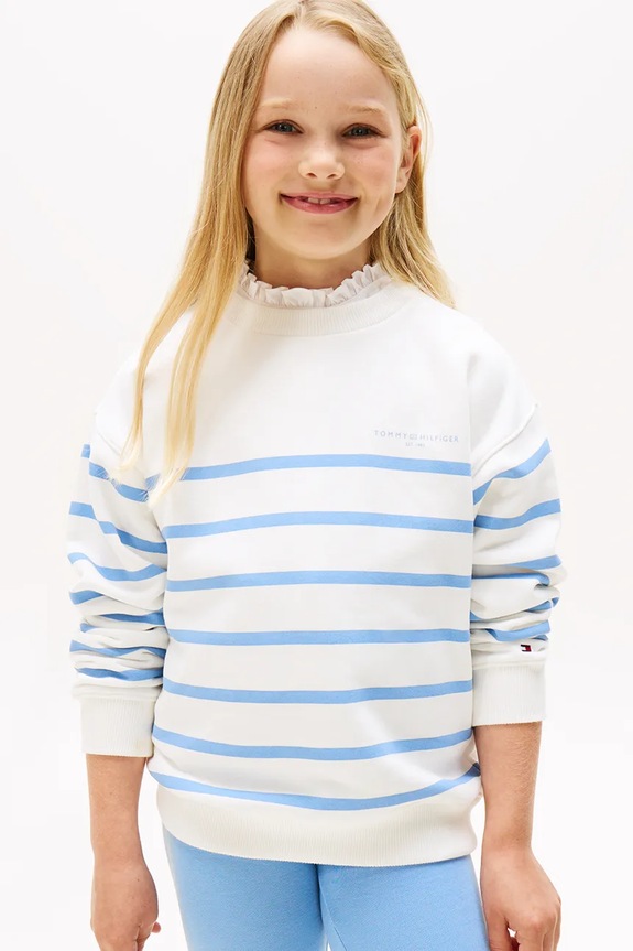 Παιδική μπλούζα Tommy Hilfiger χωρίς κουκούλα λευκό KS0KS00633.128.176.9BYA