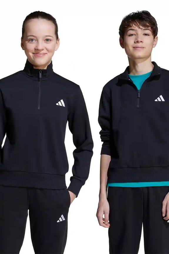 Dječja dukserica adidas natpis crna JN2433