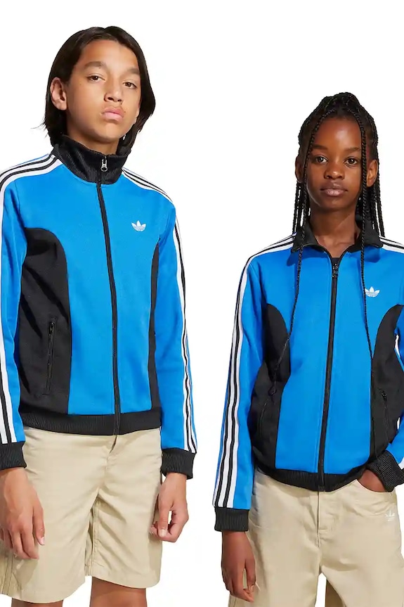 Detská mikina adidas Originals bez kapucne modrá JV7709
