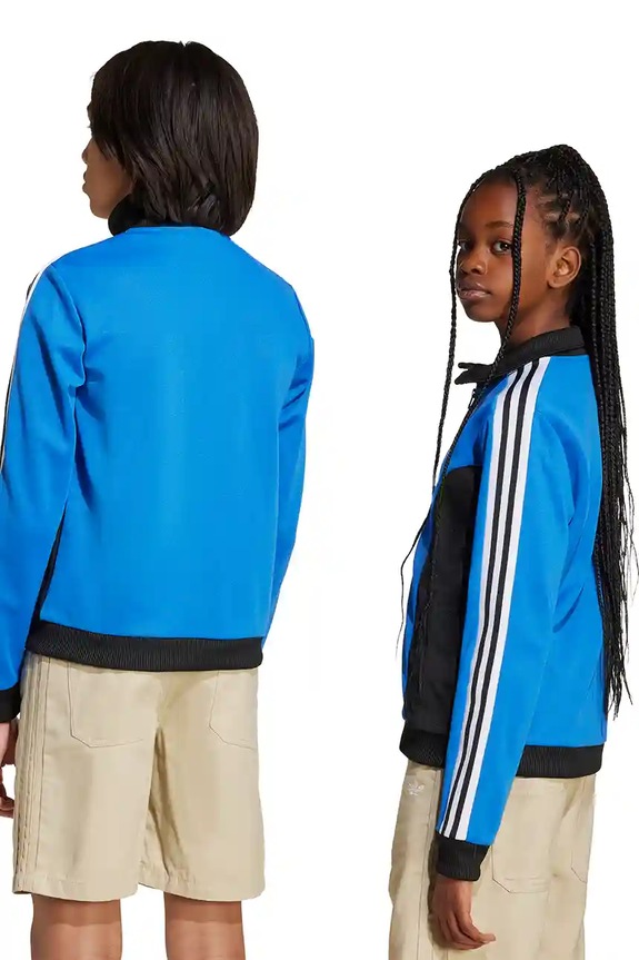 Detská mikina adidas Originals JV7709 modrá