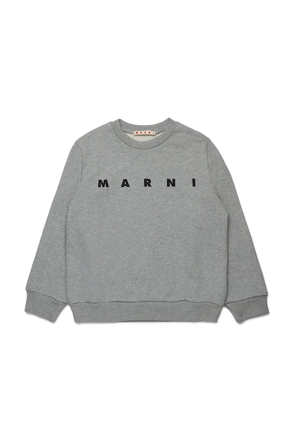 Marni gyerek melegítőfelső pamutból MS340U SWEAT-SHIRT pamut szürke M01612