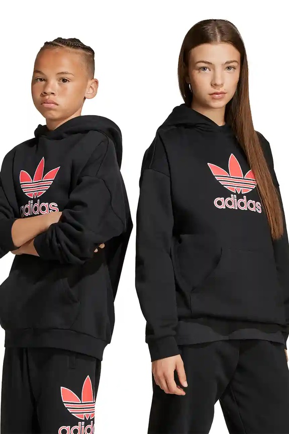 Detská mikina adidas Originals nášivka čierna JV8650