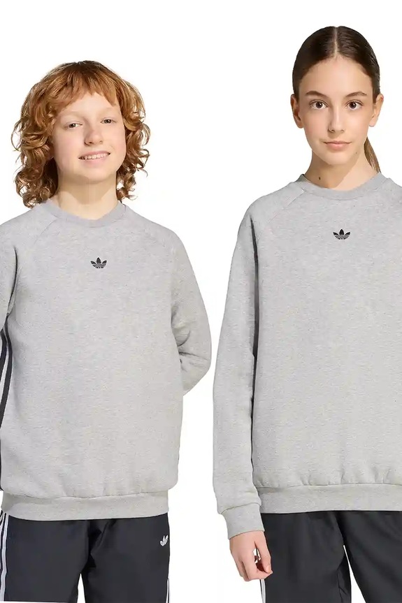 adidas Originals bluza dziecięca aplikacja szary JW1089