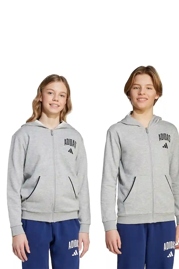 Παιδική μπλούζα adidas με κουκούλα γκρί JW2388