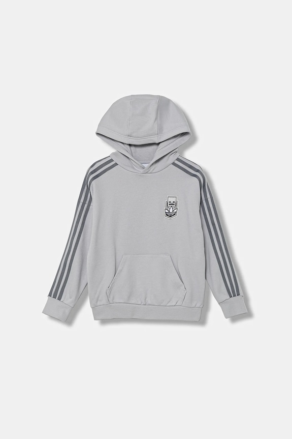 Otroški bombažen pulover adidas Originals JW7725 siva AW25