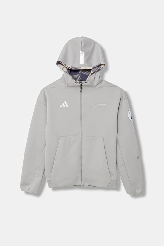adidas Performance bluza dziecięca MERCEDES z kapturem szary JW8513