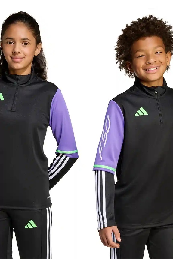 Detská mikina adidas Performance nášivka čierna JY5965