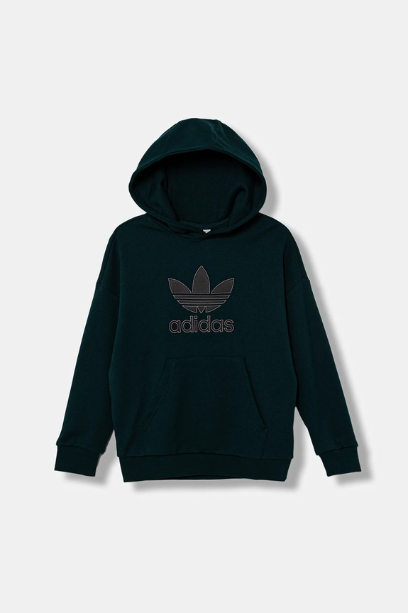 adidas Originals hanorac de bumbac pentru copii JV8640 verde AW25
