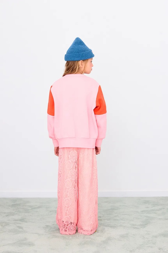 Tinycottons bluza bawełniana dziecięca TINY COLOR BLOCK SWEATSHIRT różowy AW25.274