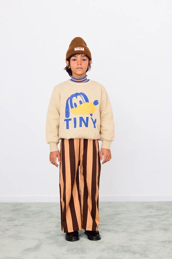 Детски памучен суичър Tinycottons TINY DOG GRAPHIC SWEATSHIRT бежов AW25.289