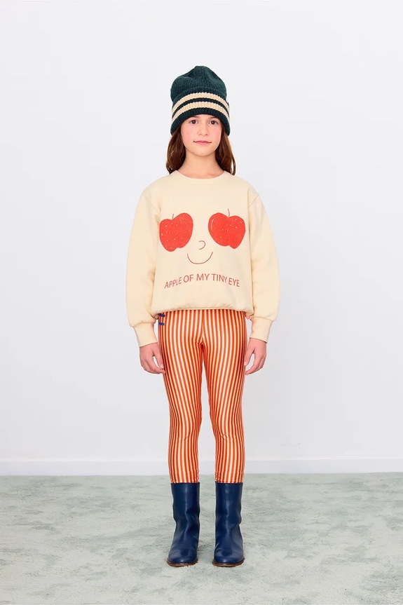 Tinycottons bluza bawełniana dziecięca APPLES EYES GRAPHIC SWEATSHIRT beżowy AW25.296