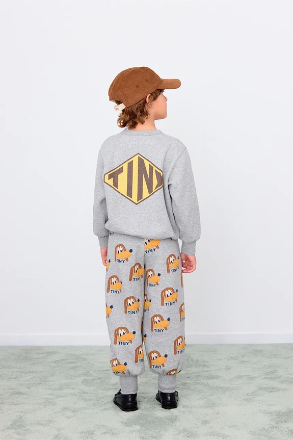 Παιδική βαμβακερή μπλούζα Tinycottons DIAMOND TINY GRAPHIC SWEATSHIRT AW25.297 γκρί